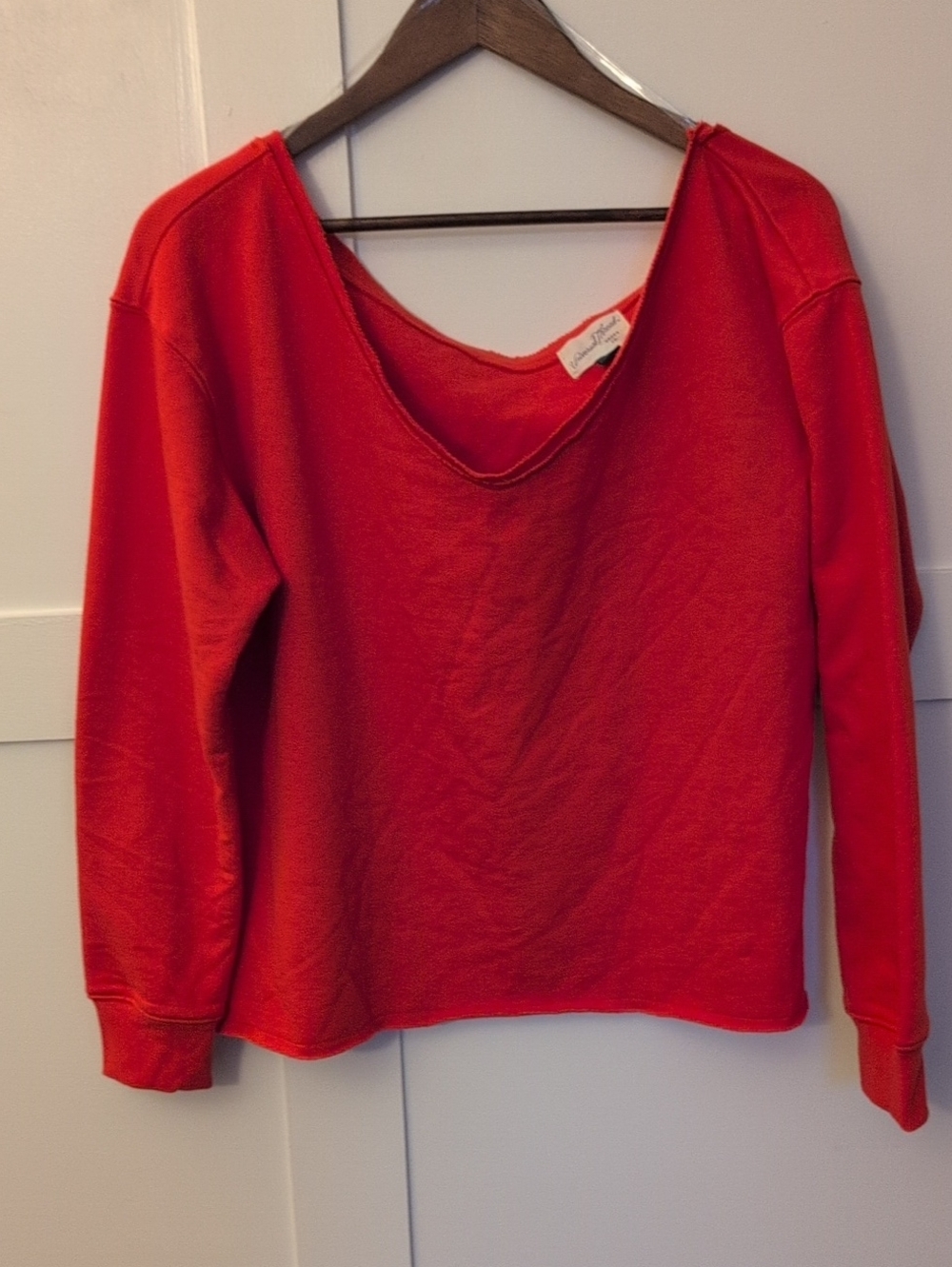 Universal Thread Red Off The Shoulder Pullover Sweatshirt
